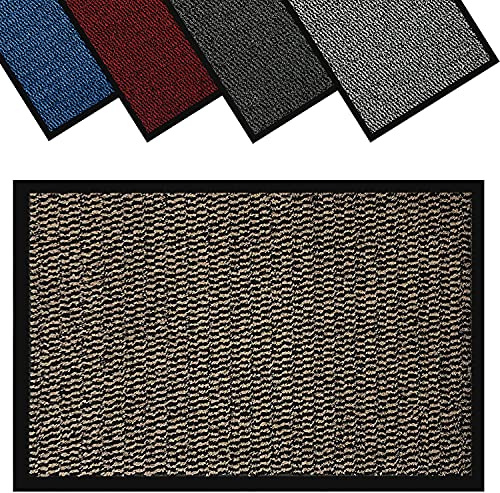 GULLAMBO Heavy Duty Non Slip Entrance Door Mat – Indoor and Outdoor 140cm x 80cm Doormat –Kitchen And Office Use Mat, Highly Absorbent Dirt Trapper Multicolor Barrier Mat, Washable