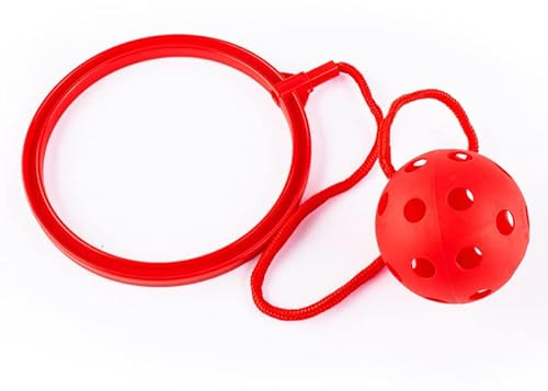 CHUANGOU Sport Sprungball Kinder Skip Ball Geeignet Für Geschicklichkeitsspiele Für Kinder Oder Erwachsene, Übung(rot)