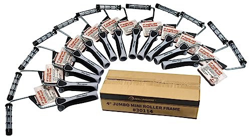 ROLLINGDOG 4 Jumbo Mini Roller Frame - 3/4 Cage Style Frame with Pressure Locking Tabs to Hold Cover On(Pack of 12)