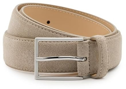 DTCH.FIT Herrengürtel Bobby - Wildleder - Taupe - Breite: 3,5 cm - 105 cm