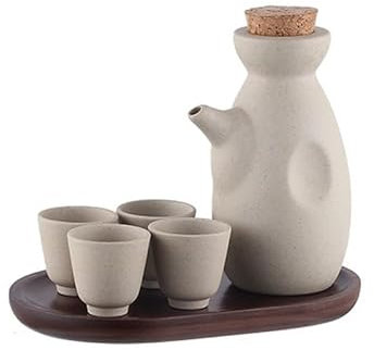 Carafe d'eau Pot à saké rétro en céramique avec Un Demi-Catty de Liqueur Shochu Pot à vin Chaud Ancien Petit Pot à vin Tasse à vin Tasse Pot Ensemble à vin Carafes (Color : A)