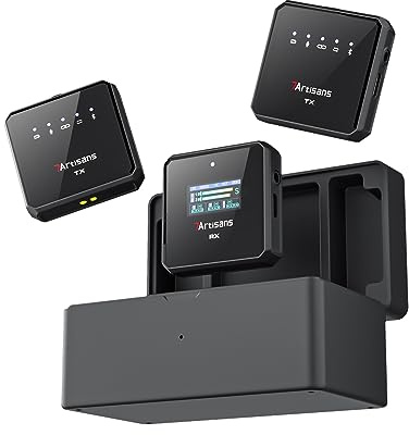 7artisans Kabelloses Lavalier-Mikrofon mit 100 m Langer Funkübertragung, 20 Stunden Akkulaufzeit und Rauschunterdrückung, sicherer Soundtrack, kompatibel mit Kameras/iPhone/Android/Live-Streaming