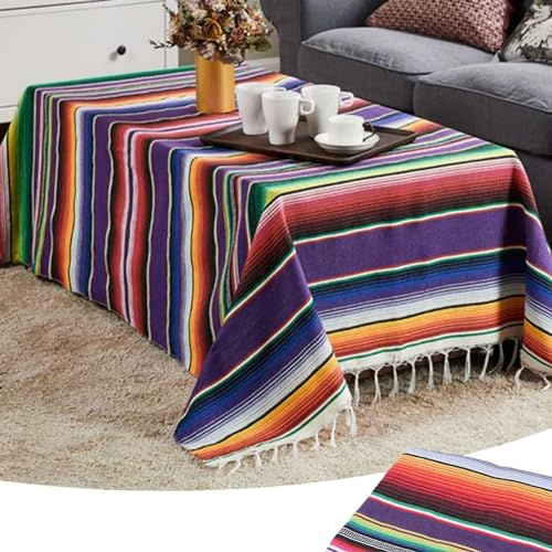 Liseng Manta Mexicana Sarape Picnic y Mesa Caliente para Yoga, 150 x 215 cm (150 x 215 cm Iris)