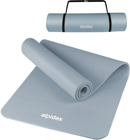 ALPIDEX Yogamatte 183 x 60 x 0.8 cm Phthalatfreie Fitness Matte E-Book Tragegurt rutschfest Gymnastik Turnen Pilates Sport Physio HIIT Yoga Trainingsmatte Isomatte Hautfreundlich, Ice Blue