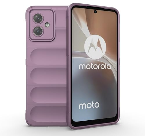 ESTH® Funda Silicona Líquida para Motorola Moto G54 5G con Protección Antigérmenes, Carcasa Antichoque de Grado Militar con Revestimiento de Microfibra Suave, Púrpura Claro