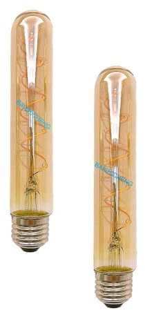BAISHICHENG 2 Stück E27 T30 185mm Lange Röhren LED Lampe Edison Retro Vintage Dekorative Röhren Glühbirnen 4W(40W Halogenlampe Ersetzen) E27 Filament LED Lampen Warmweiß 2700K AC220-240V Dimmbar