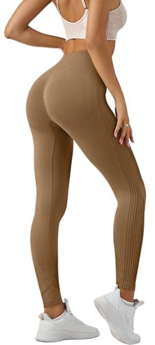 Getervb Sports Leggings Damen High Waist Scrunch Butt Leggings Push Up Seamless Booty Leggings Blickdichte Hose für Gym Yoga Fitness Workout Tights