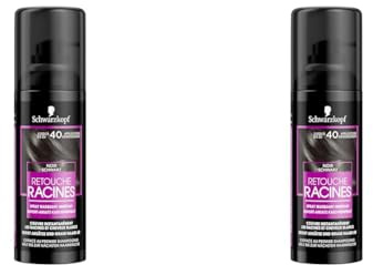 Schwarzkopf - Retouche Racines Cheveux Blancs - Spray Masquant Temporaire Racines Cheveux - S’efface au premier shampooing - Noir, 120 ml (Lot de 2)