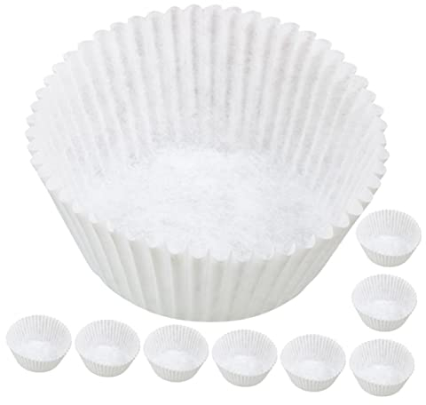 TOPBATHY 500stücke Weiße Papierförmchen für Muffins Kleine Cupcake-förmchen Weiße Backförmchen aus Robustem Papier