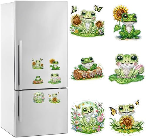Demiawaking Diamond Painting Kühlschrank Magnete, Diamant Malerei Kühlschrankmagnet Aufkleber, DIY Diamant Painting Aufkleber für Kühlschrank Whiteboards, Auto, Briefkasten Deko (04)