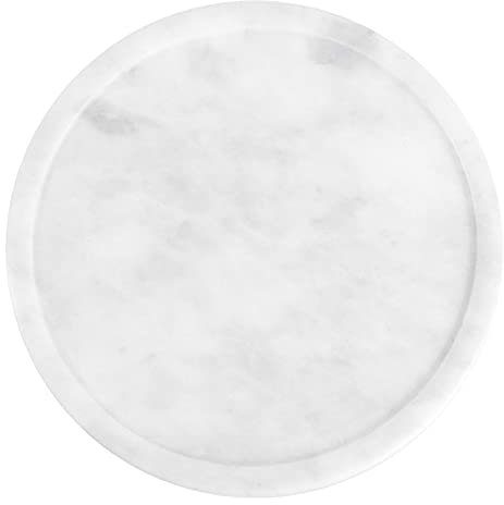 TINEASUR Plateau En Marbre Naturel Rond 20 Cm Gris │ Assiette à Dessert Et Plateau De Fruits Secs │ Matériau Solide │ Usage Maison Et Fête │ Pour Apéritifs Et Présentation