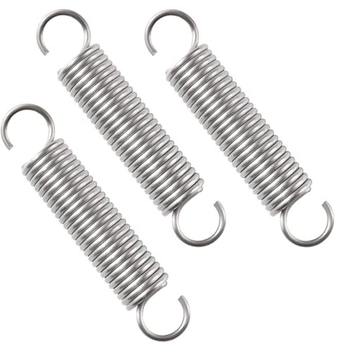 VooGenzek 3 PCS 2.5 * 20 * 100 mm Extension Spring, Stainless Steel Tension Spring with Hooks, Open Dual Hook Tension Spring, for Tents, Awnings, Trampoline