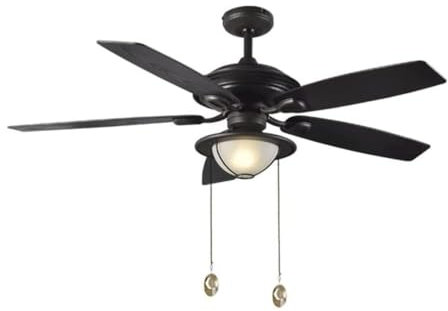Modern Outdoor Ceiling Fan with Light and Remote Control Silent 5 Blades Fan for Balcony Villa Courtyard