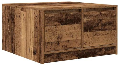 vidaXL Mesa de Centro con cajones Madera Vieja 70,5x70x40 cm