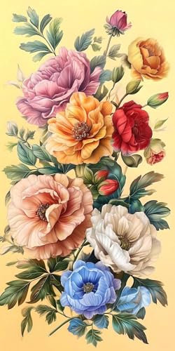 Malen Nach Zahlen Erwachsene Farbe Blume Malen Nach Zahlen Bild,DIY Set mit Pinseln und Acrylfarben Handgemalt Leinwand, Malen Nach Zahlen Kinder für Basteln Zuhause Mädchen Geschenk 80x160cm s-524
