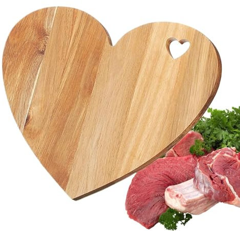 Heart Shaped Cutting Board – Premium Wooden Chopping Board for | Precision Cutting Cutting Board | Heart Shape Wooden Charcuterie Board for Elegant Serving | Convenient Wood Bread Board with