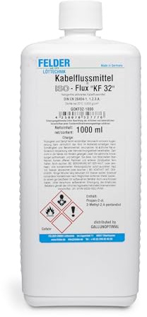 GALLUNOPTIMAL by FELDER GOKF32-1000 Kabelflussmittel ISO-Flux REL0, schwach aktiviert, harzhaltig, für Kupferlackdrähte, Tauch- & Wellenlötung, 1000 ml