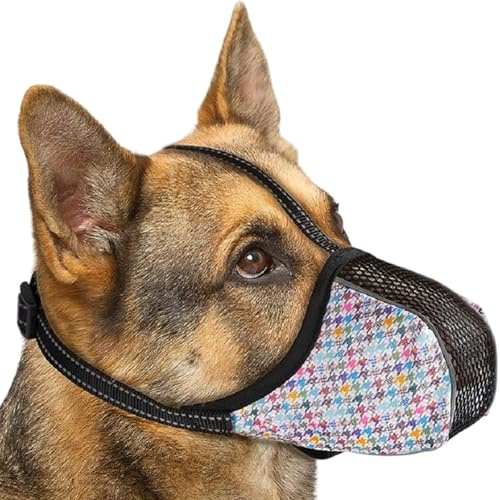 Maulkorb für Hunde – atmungsaktiver, Verstellbarer Mundschutz für Welpen | Mesh-Anti-Bell-Abdeckung | Vorbeugung gegen Kaulecken | Sicherheitsschutzmaulkorb für kleine und große Rassen