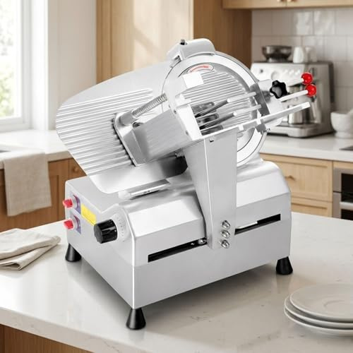 Automatic Meat Slicer 12in Commercial Deli Slicer 800w with Full Auto Dual-Motor, 0-18mm Adjustable Thickness Meat Cutter Machine for Restaurants, Butcher Shops & Charcuterie