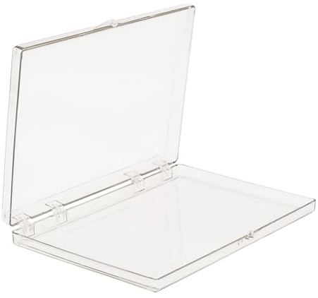 4-Pack Clear Hinged Plastic Boxes, 6x4x0.5in, Photo & Keepsake Box