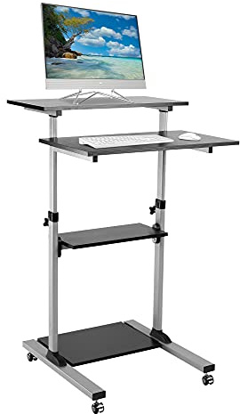 Techly 102833 - Universal Presentation Notebook Trolley with Four Shelves, Adjustable
