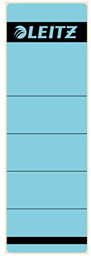 Leitz 1642 Rückenschilder für Standard-Ordner, selbstklebend, kurz, breit (Blau, 30 Stück)