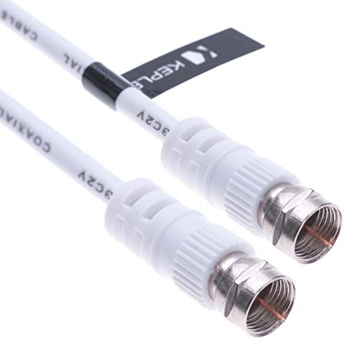 Coaxial Coassiale Antenna M-Maschio Spina F-F Connettore Cava per Satellitare Sat Infinity Sky Mediaset TIMvision Now Luci Rosse TV HDTV DVB DVD Radio / Coax Cable Freeview Televisivo – 3 m Bianco