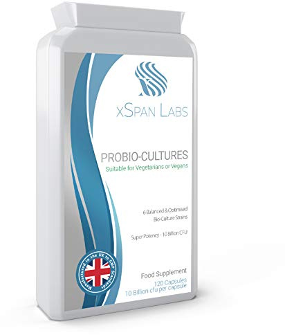 xSpan Labs Probiotics 120 Capsules - High Strength 10 Billion Live CFU | Probiotics 120 Capsules - High Strength 10 Billion Live CFU Multi-Strain Bio-Cultures + PreBio FOS Formula - Delayed Release.