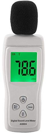 Medidor de decibelios de nivel de presión de sonido digital Medidor de ruido Monitor de prueba de dispositivos con pantalla LCD grande Rango de alta precisión 30-130dBA (batería no incluida)