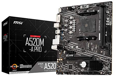 MSI Scheda madre A520M-A PRO [compatibile con Ryzen serie 5000 (AM4)] Micro ATX [AMD A520 Equipaggiato] MB5136