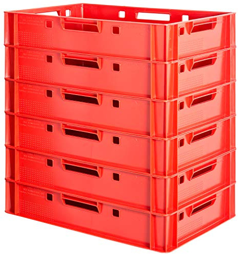Kingpower 6x Euro Apilamiento de Plástico Caja Industrial Euro Caja Almacenamiento Eurobox E1