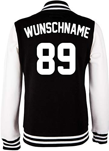 Ezyshirt® Damen Herren Kinder College Jacke Athletic mit Wunschnamen und Wunschnummer | Baseball Jacke |