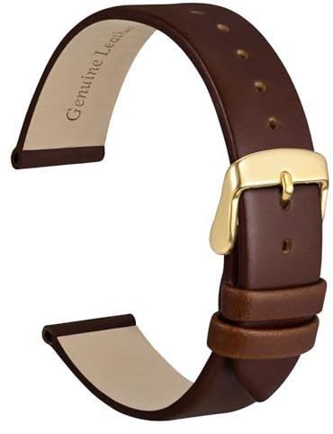 WOCCI Elegante Uhrenarmbänder, Ersatzbänder Echtem Leder, Edelstahlschnalle, 8mm 10mm 12mm 14mm 16mm 18mm 20mm
