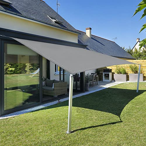 Sunnylaxx 3x4m Gris Voile d’ombrage Rectangulaire Carré, Toile Imperméable Une Protection des Rayons UV à 95%, Voile Ombrage pour en Plein air, Jardin & Terrasse