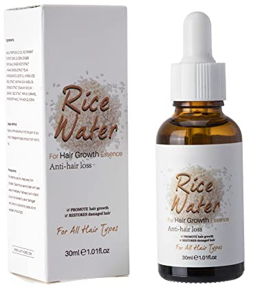 Eau de riz pour cheveux, Sérum de Croissance des Cheveux à leau de Riz pour des Cheveux visiblement Plus épais, Essence deau De Riz Fermentée, Huile Capillaire pour Les Cheveux Secs et Abîmés