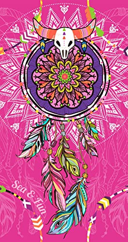 Miracle Home. Toalla Microfibra Atrapa sueño, 100% Poliéster, 95 X 175 Cm. Rosa. 11806