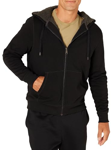 Amazon Essentials Herren Hoodie mit Sherpa-Futter und durchgehendem Reißverschluss