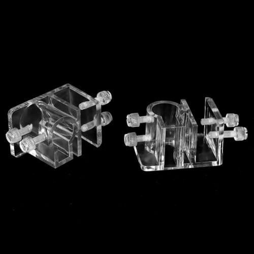 HERCHR Aquarium Schlauchhalter, 2 Stück 6x4x3,5cm Acryl Wasserrohr Montage Clip Durchsichtig Aquarium Wasserleitungsschlauch Befestigungsclip Rohrschellenhalterung für 12–16mm Rohr, 5–15mm Fischtank