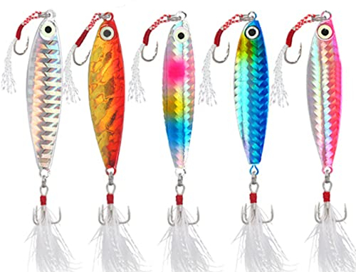 5 Stück Angelköder Kunstköder, angelzubehör Set, 20 Gramm angelköder, Pailletten kunstköder Angeln wobbler Swimbait, Kunstköder Köder, Süßwasser Salzwasser Angelset für Hecht, Zander, Barsch, Forelle