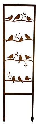 Schild Gartenschild Edelrost Gartenstecker Rost zum Einstecken rostige Gartendeko Vögel Vogel Spatzen Dekoration Beetstecker