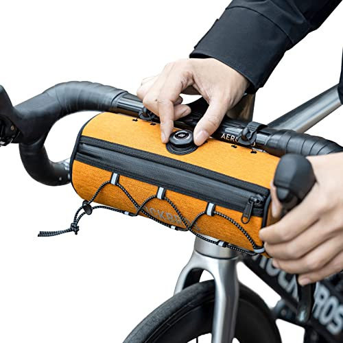 ROCKBROS Road to Sky Fahrrad Lenkertasche Vordertasche 1,5L Wasserabweisend | Fahrradtasche Reflektierend für Mountainbikes, Rennräder, Citybikes Orange