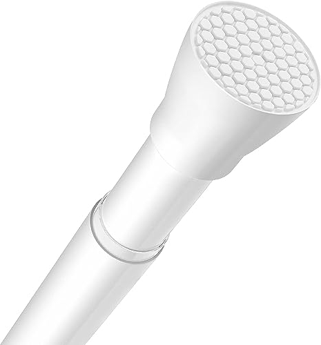 Zipglo 1 Stück Gardinenstange ohne Bohren75-163cm Duschvorhangstange Teleskopstange Vorhangstange Teleskopstange Spannstange Verstellbare für Badezimmer, Fenster, Küche, Schrank, Weiß