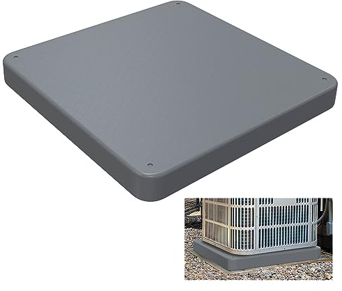 Pearwow Ausrüstungspad für Klimaanlagen-Wärmepumpensysteme, 61 x 61 x 5,1 cm, Kunststoff-Kondensator-Pad, Bodenstützbasis für Kondensationseinheiten