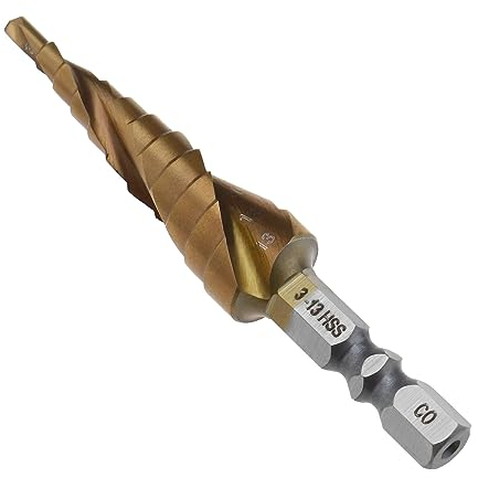 eMagTech Stufenbohrer mit Spiralnut, 3–13 Mm Metrische Größe M35, Kobalt-Hochgeschwindigkeitsstahl, 6,35 Mm Sechskantschaft, HSS-Schneidwerkzeug für Heimwerker Kunststoff Holz Metall