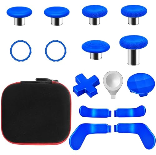 Pouce de Remplacement pour la Manette Xbox One Elite Series 2, kit d'accessoires Joystick Magnétique Métallique Compatible avec la Manette sans Fil Xbox Elite Series 2 Core (Bleu)