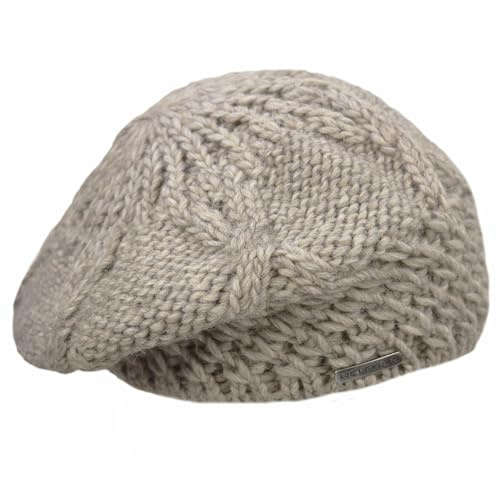 Melegari Strickmütze | Pragelierte Baskenmütze | Mütze aus Wolle und Alpaka | Made in Italy | Herren Damen | Herbst / Winter