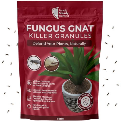 Fungus Gnat Killer Granules 1L - Easy Application, Enhances Plant Health, Durable Diatomaceous Earth Pest Control Barrier, Mess-Free Protection
