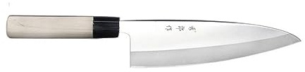 LIUJOU Cuchillo japonés Sashimi 5CR15 de acero inoxidable Deba Sushi Chef, cuchillo de cocina for cortar salmón y cabeza de pescado