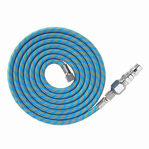 Airbrush-Schlauch 1.83m (6ft) mit 1/8 & 1/4 Anschlüssen - Geflochtener Nylon-Luftschlauch für Spritzpistolen - Knickfest & Hochflexibel - Kompatibel mit Airbrush-Kompressoren & Farbspritzgeräten