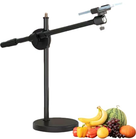 Supporto per telefono con luce a LED, supporto per fotocamera a braccio, luce selfie da tavolo con supporto, braccio articolato, treppiede per illuminazione video, per insegnamento online, fotografia